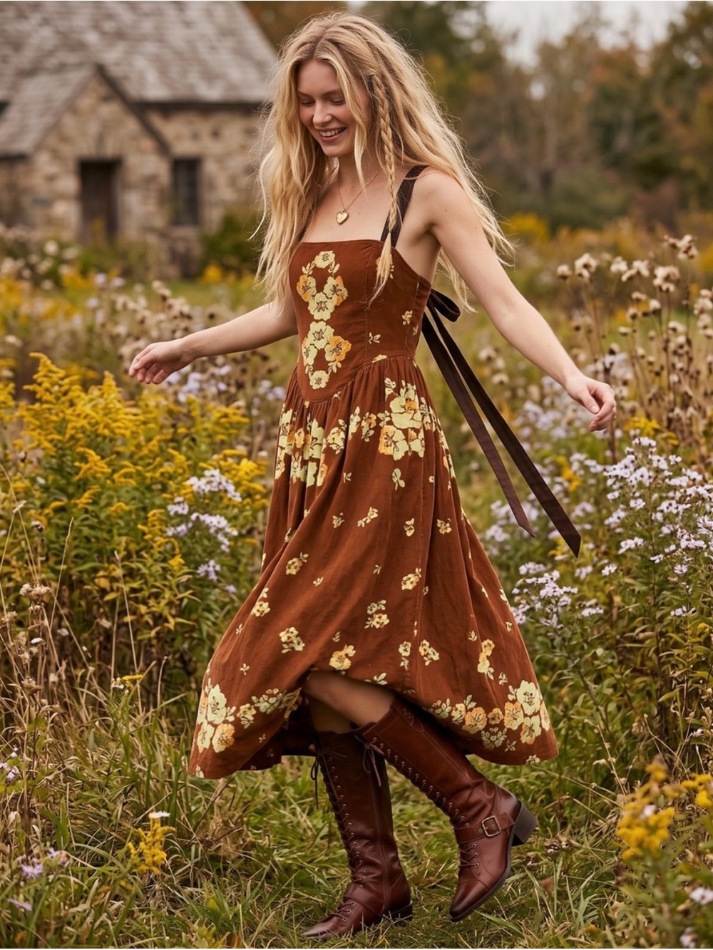 Free People Until Dawn Midi Dress Size Large - Picture 2 of 15